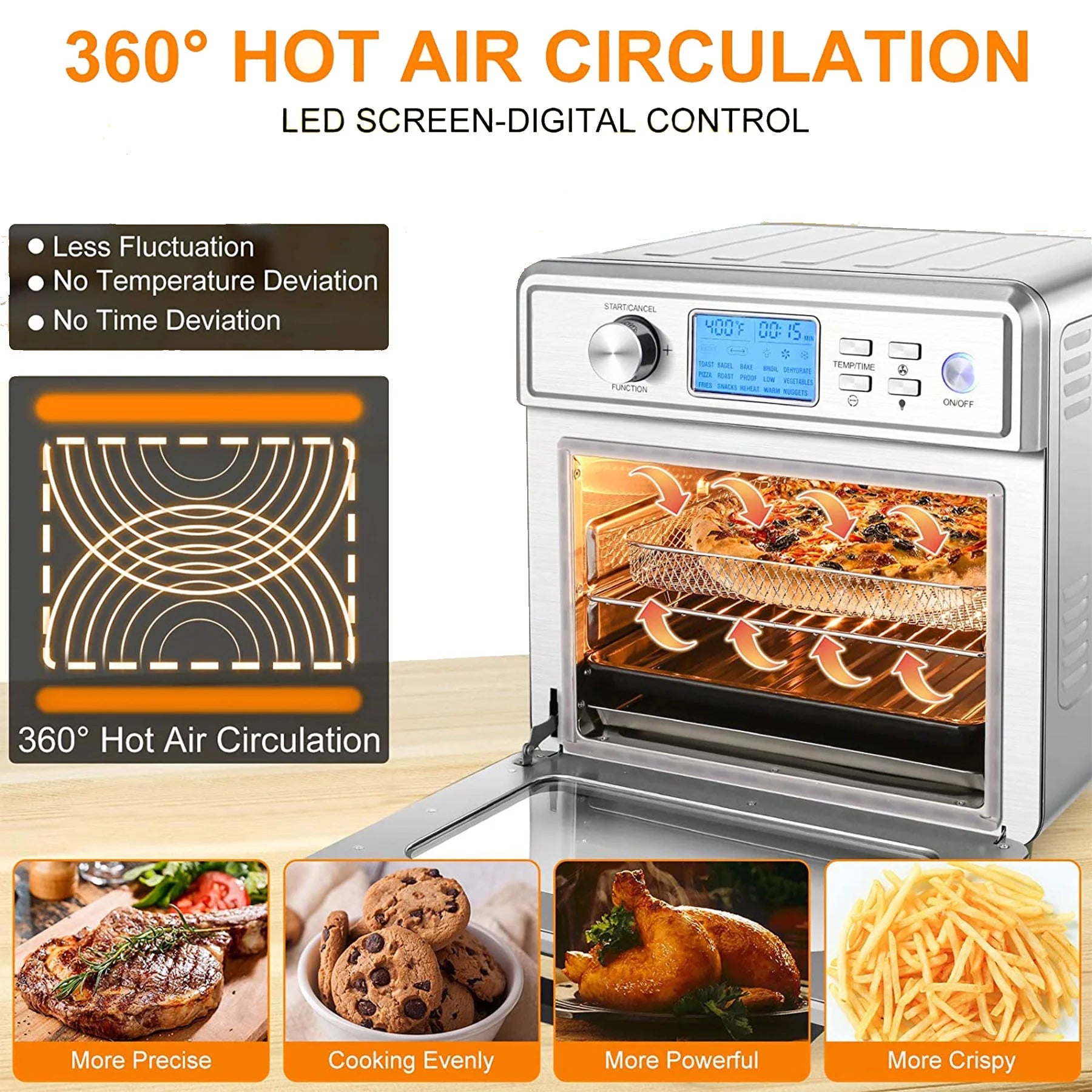 16 in 1 24.5QT Stainless Steel Air Fryer Oven M519039