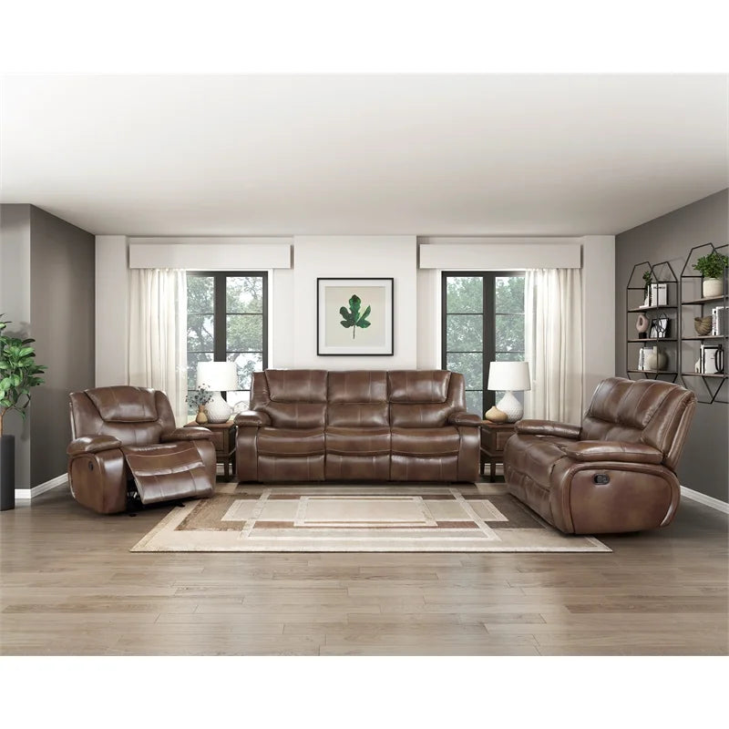 Brown Leather Match Glider Reclining Chair M206