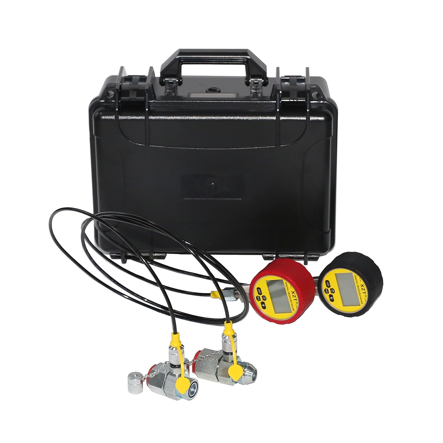 Hydraulic Pressure Test Coupling Kit, Pressure Gauges Set, Test Hose, BSPP ORFS JIC Hydraulic Swivel Run Tees Set Repair Tools X278