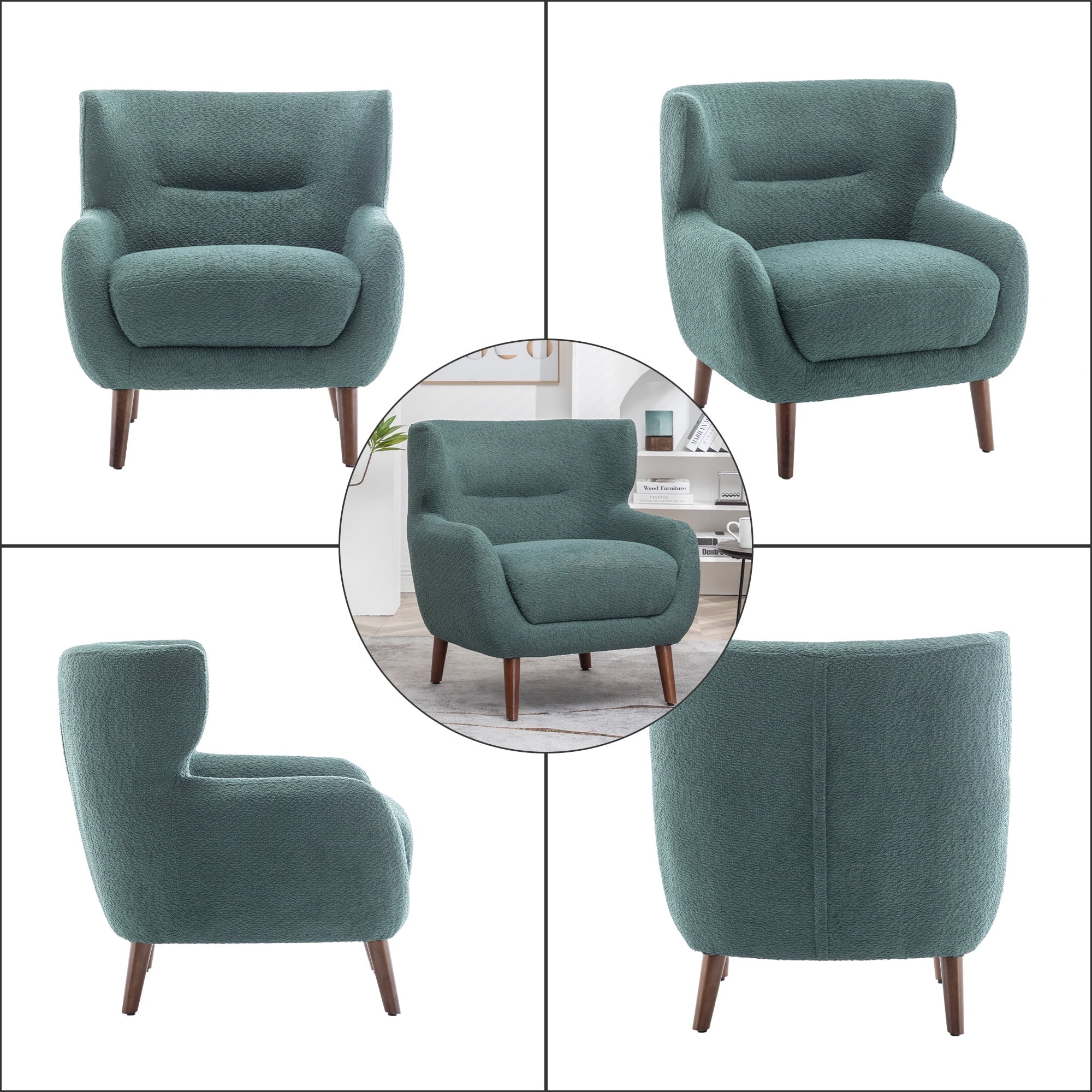 Green Tufted Wingback Armchair S7975