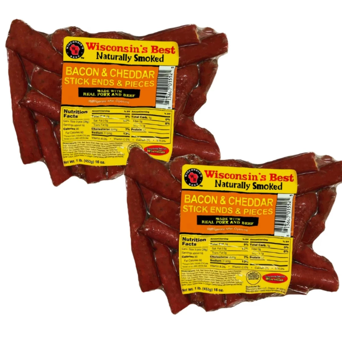 100% Beef Meat Snacks - JALAPENO CHEDDAR CHEESE Snack Stick Pack, 2 lbs. (2-16 oz. Packages) X611714
