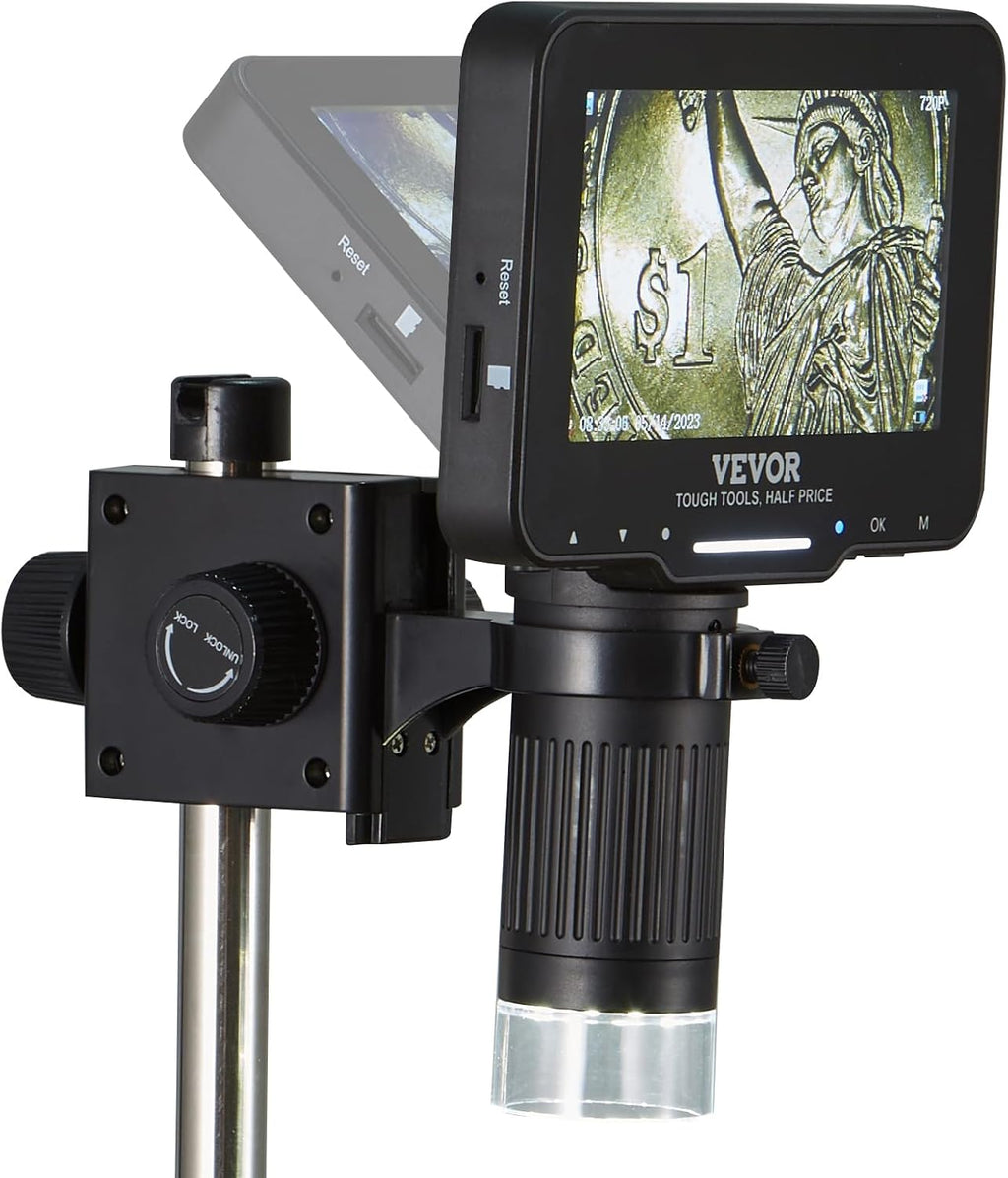 4.3" IPS Screen 50X-1000X Magnification LCD Digital Microscope with 8 LED Lights and 32GB SD Card X9759