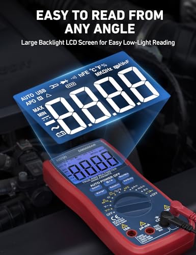 Digital Multimeter TRMS 6000 Counts Auto-Ranging Tester K45223