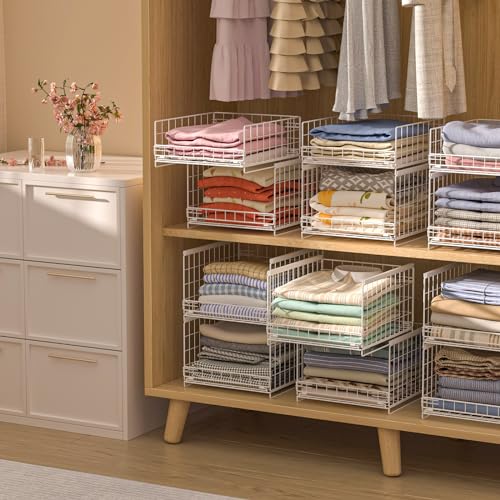 Black 4-tier Sliding Closet Organizers and Drawer Storage Shelves I337