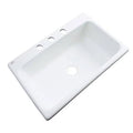 White 33x22 L x 22x22 W Drop-In Kitchen Sink M109066