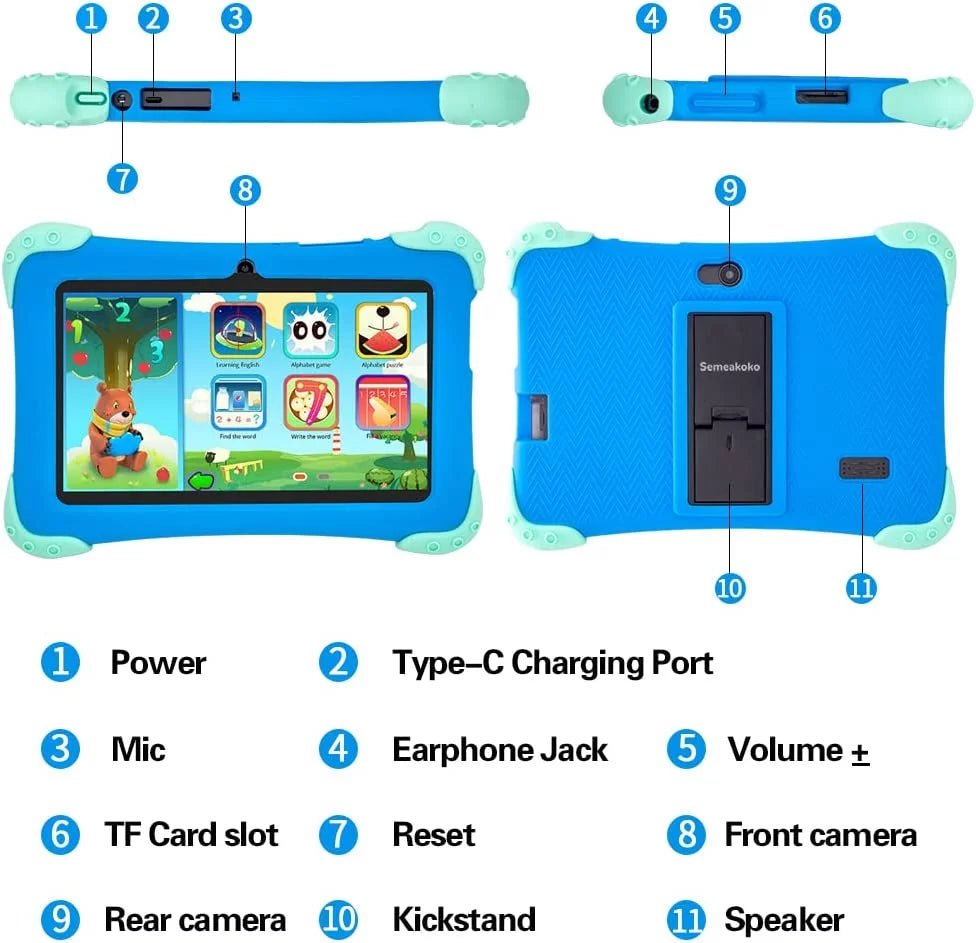 7 inch Android Kids Tablet with Blue Case H27177