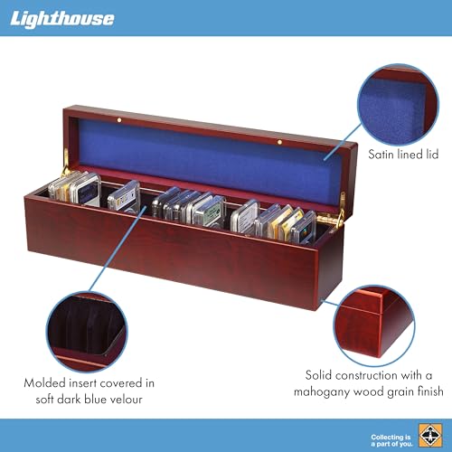 Mahogany Wood Grain Coin Box for 50 Slabs O3078