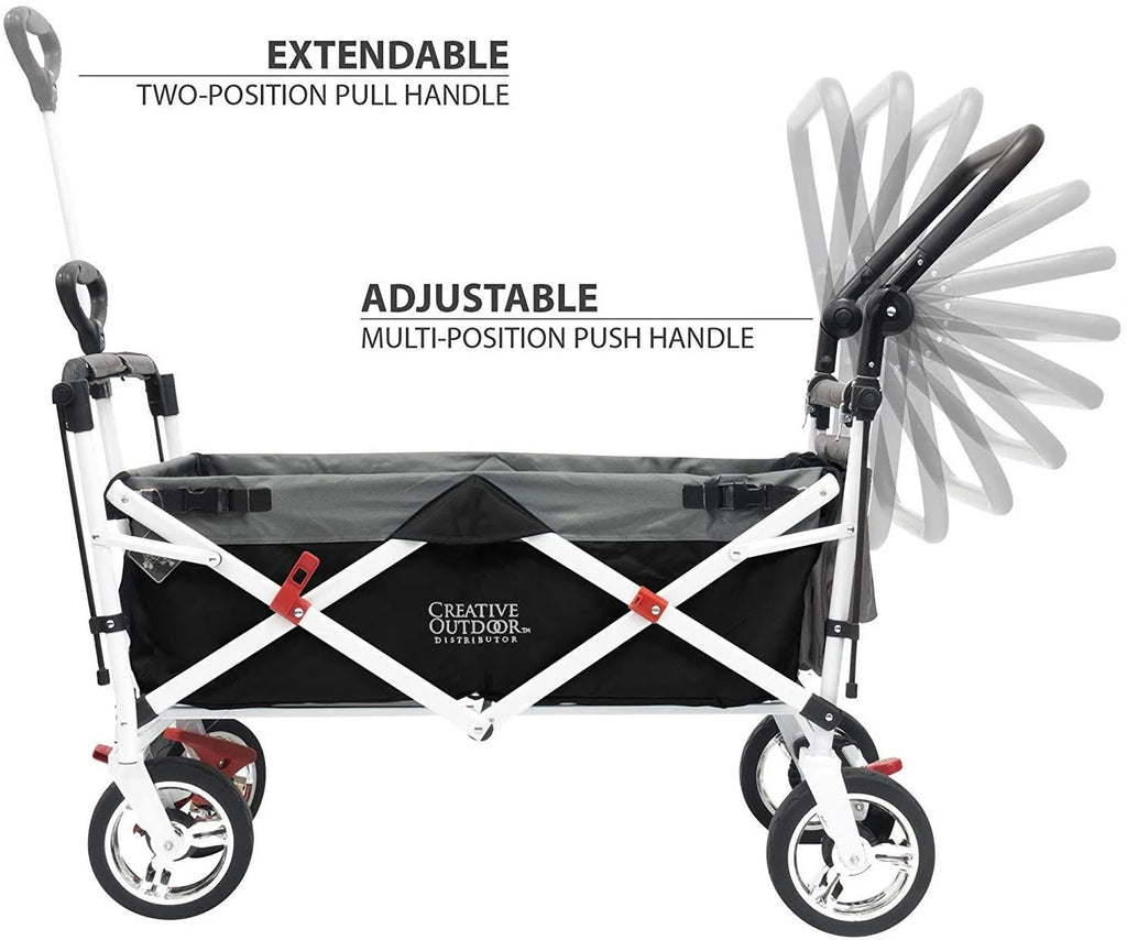 Black/Gray Folding Wagon with Canopy N45293