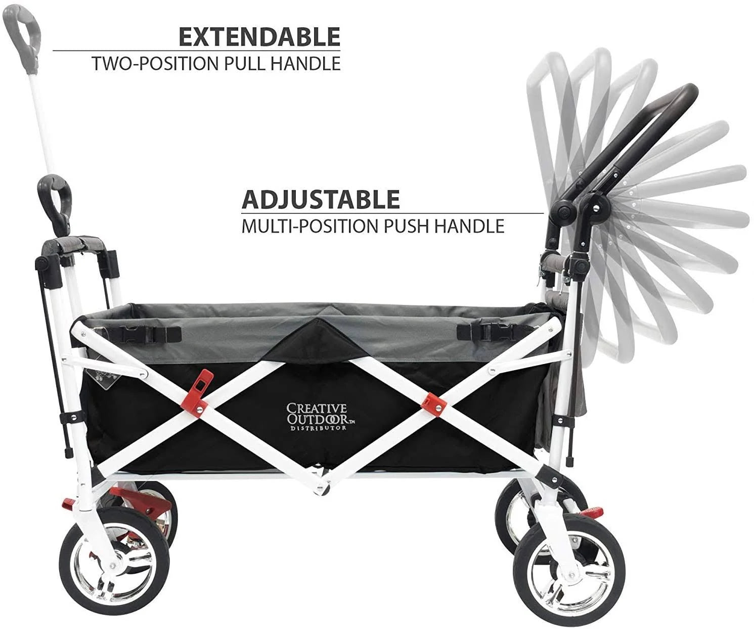 Black/Gray Folding Wagon with Canopy N45293