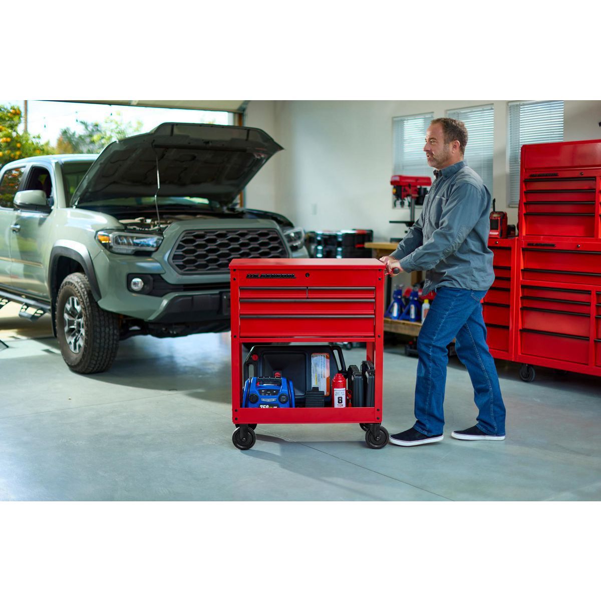 30 in. 4-Drawer Red Tech Cart M838272