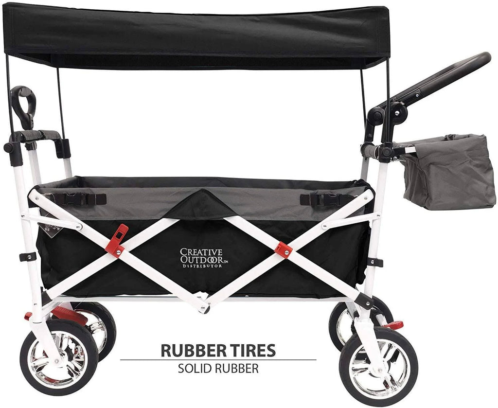 Black/Gray Folding Wagon with Canopy N45293