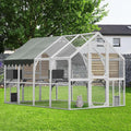 Large Wooden Outdoor Cat Enclosure with Waterproof Cover W18196