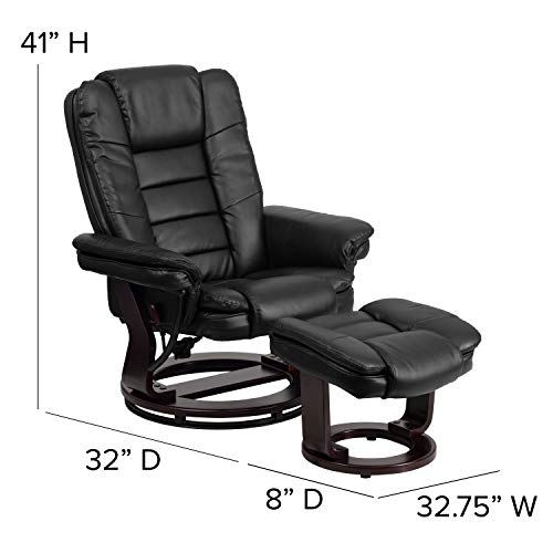 Beige LeatherSoft Multi-Position Recliner with Ottoman L716170