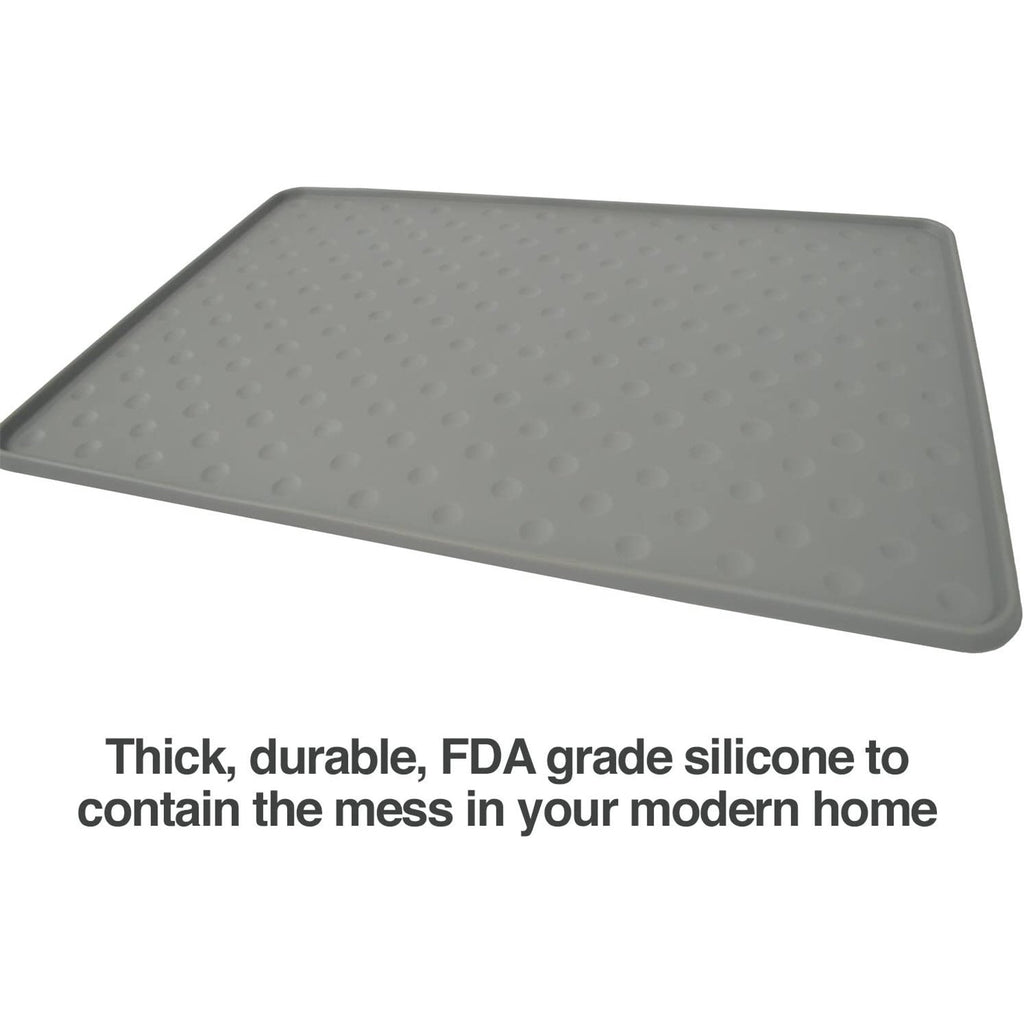 Grey Silicone Dog Food Mat, 27.5 x 17.5 S4860