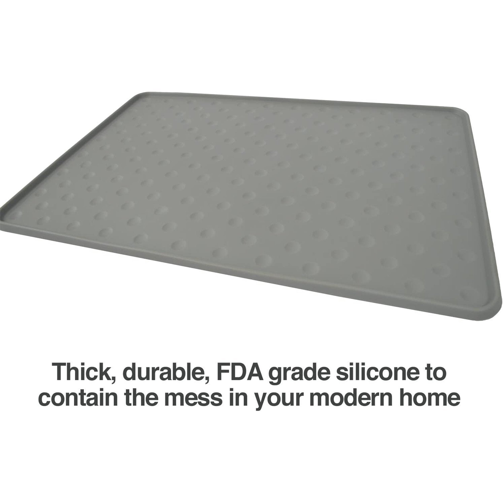 Grey Silicone Dog Food Mat, 27.5 x 17.5 S4860