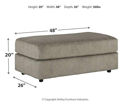 Gray Chenille Oversized Ottoman W85556