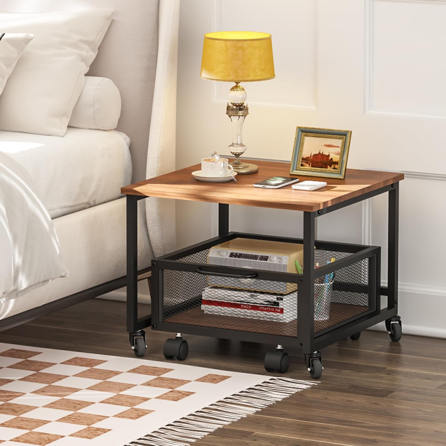 Mini Fridge Stand with Metal Basket Drawers R715163