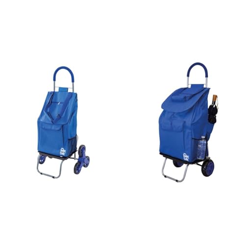Blue Folding Grocery Cart with 3 Wheels R6036