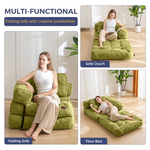 Dark Grey Folding Sofa Bed with Pillow H959044