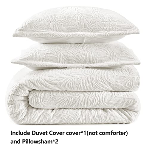 White Fluffy Queen Duvet Cover Set M364
