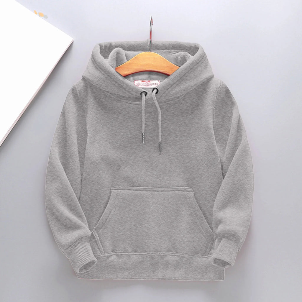 Grey Kids Hooded Pullover Sweatshirt U5025
