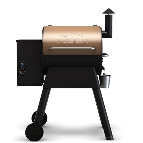 Bronze Wood Pellet Grill & Smoker, 572 sq. in. Grilling Capacity, 18LB Hopper S8621