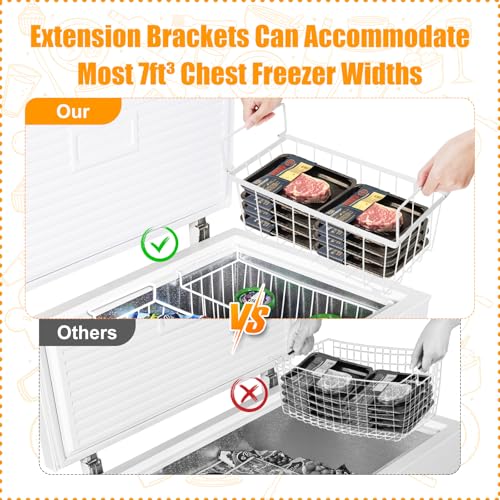 6 Pack Stackable Freezer Organizer Bins with Handles, Black A31204