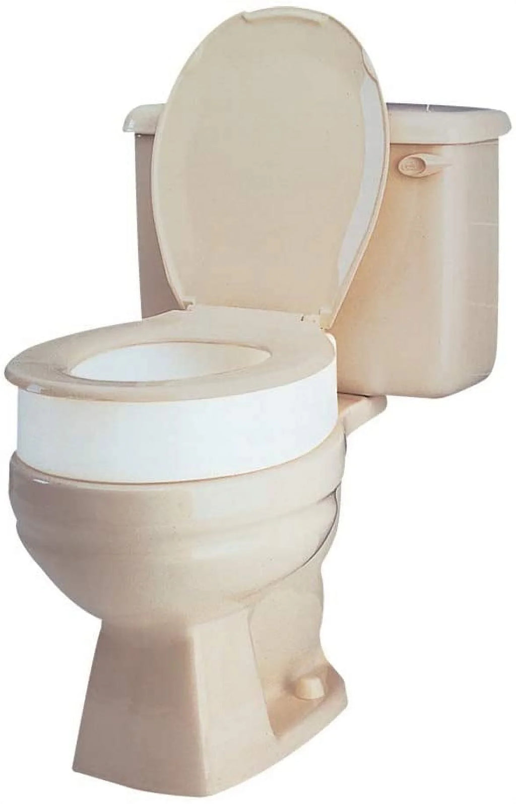 Raised Toilet Seat, White, 300 lb Capacity Q69347