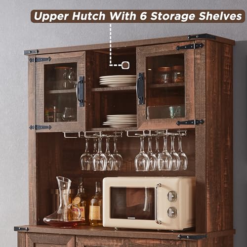 Antique Brush White Farmhouse Bar Cabinet with Sliding Barn Door Q50713