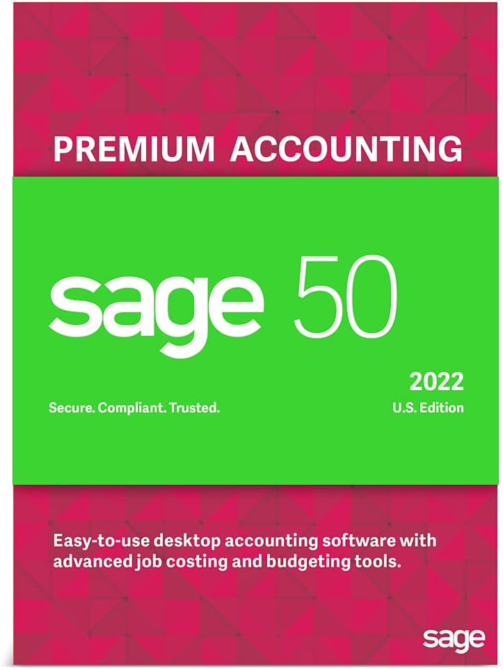 Sage 50 Premium Accounting 2022 1-User Accounting Software W657