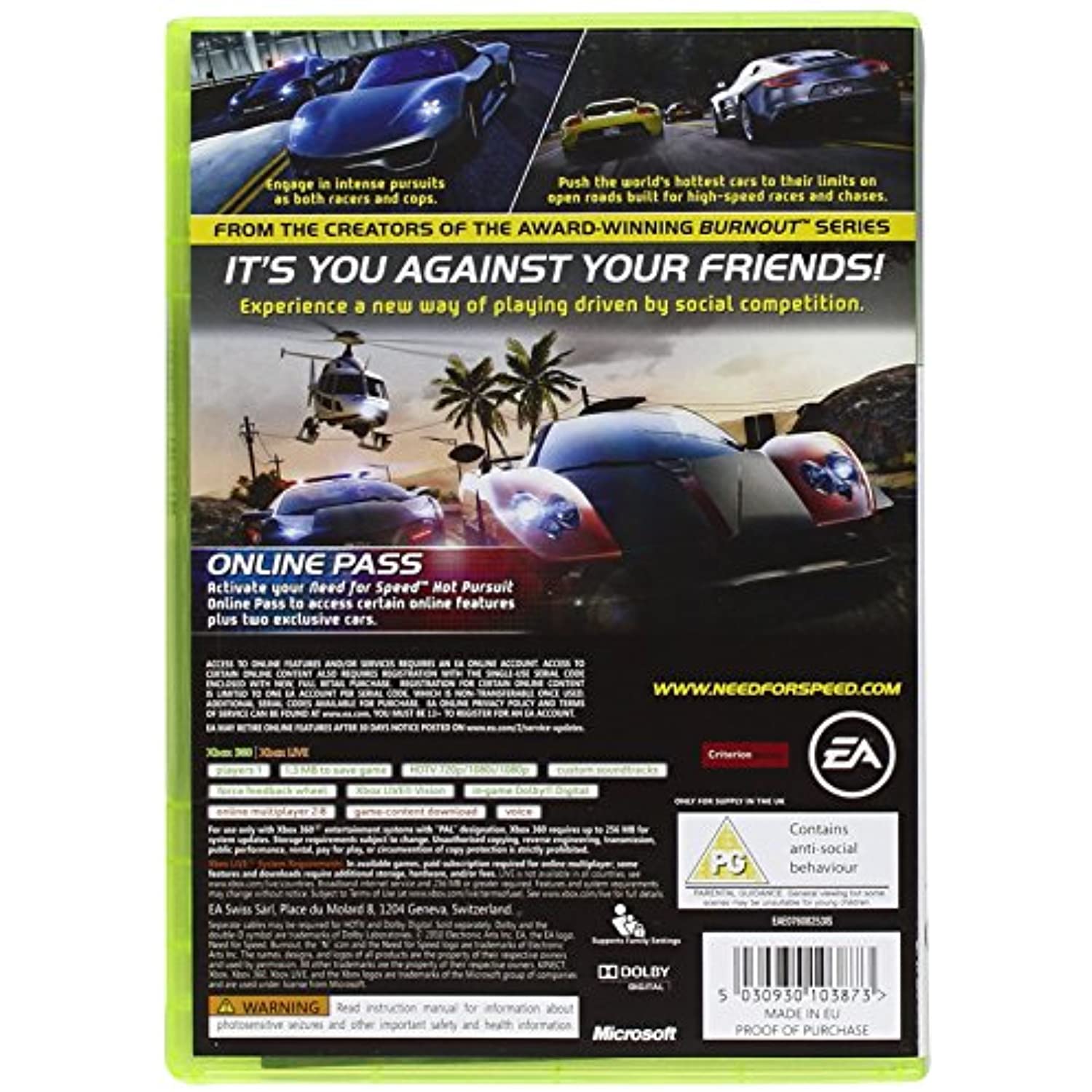 Need For Speed: Hot Pursuit - Classics (Xbox 360) B540