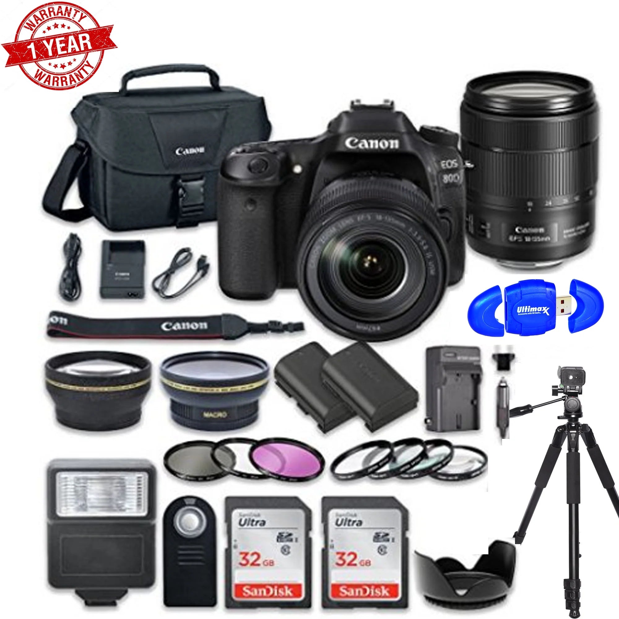 Digital SLR Camera with 18-135mm Lens and 32GB Memory Cards Z777769