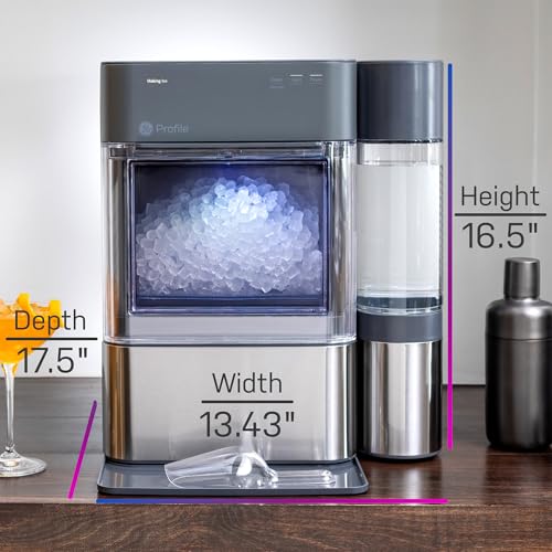 Stainless Steel Countertop Nugget Ice Maker with 1 Gallon Tank B44272