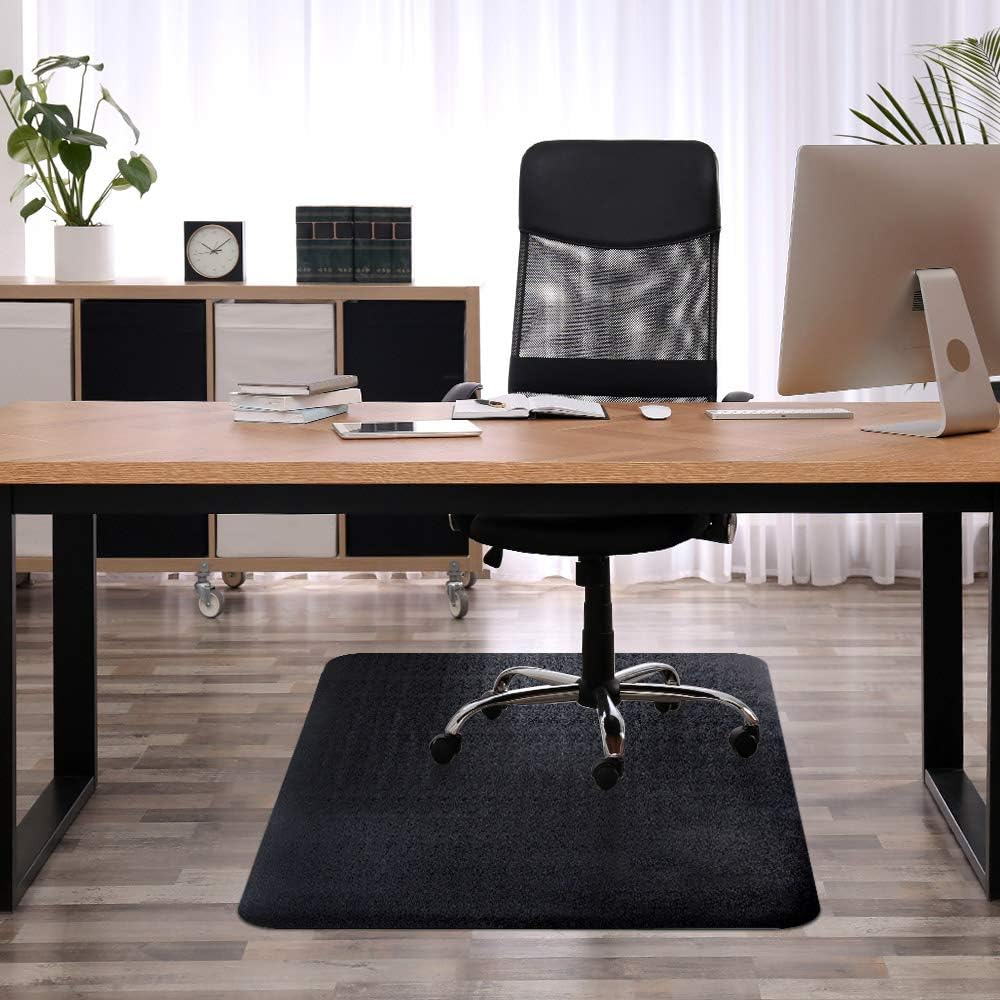 Black Non-Curve 47x35 inches Chair Mat T987