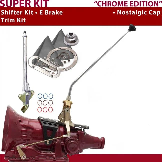 4L60E Shifter Kit Chrome 16 in. E Brake Trim Kit L1793