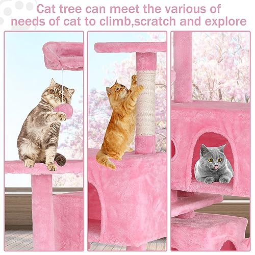 Dark Gray 70 Inches Cat Tree with Litter Box Enclosure U486