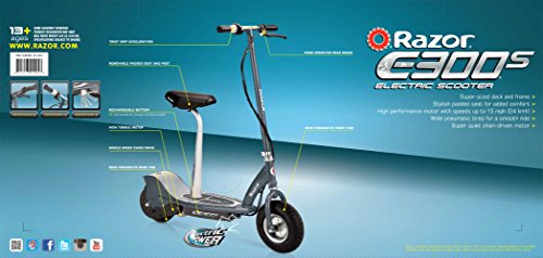 Seated Electric Scooter with 9" Pneumatic Tires, Removable Seat E940233