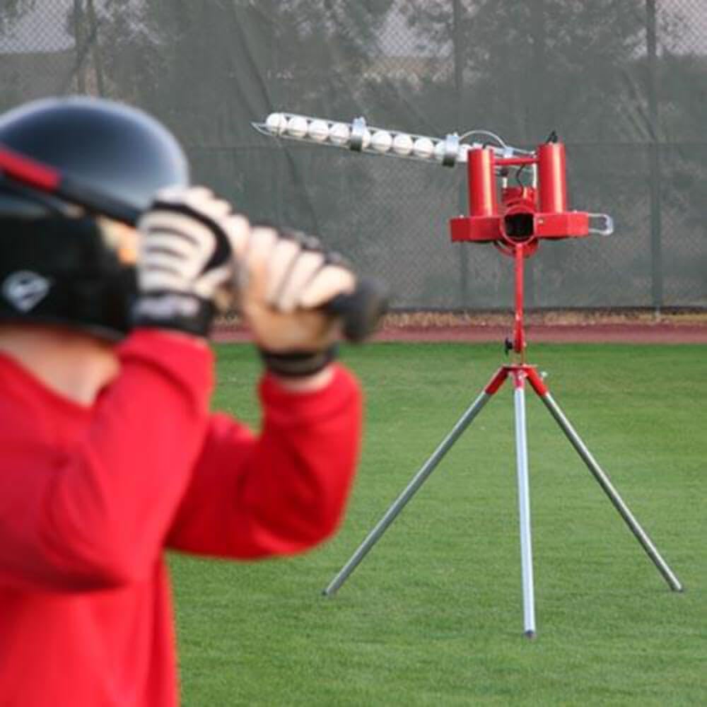 Two Wheel Baseball Pitching Machine with Automatic Ballfeeder P579858
