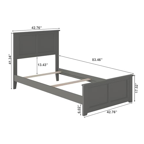 White Twin Extra Long Bed with Footboard M634