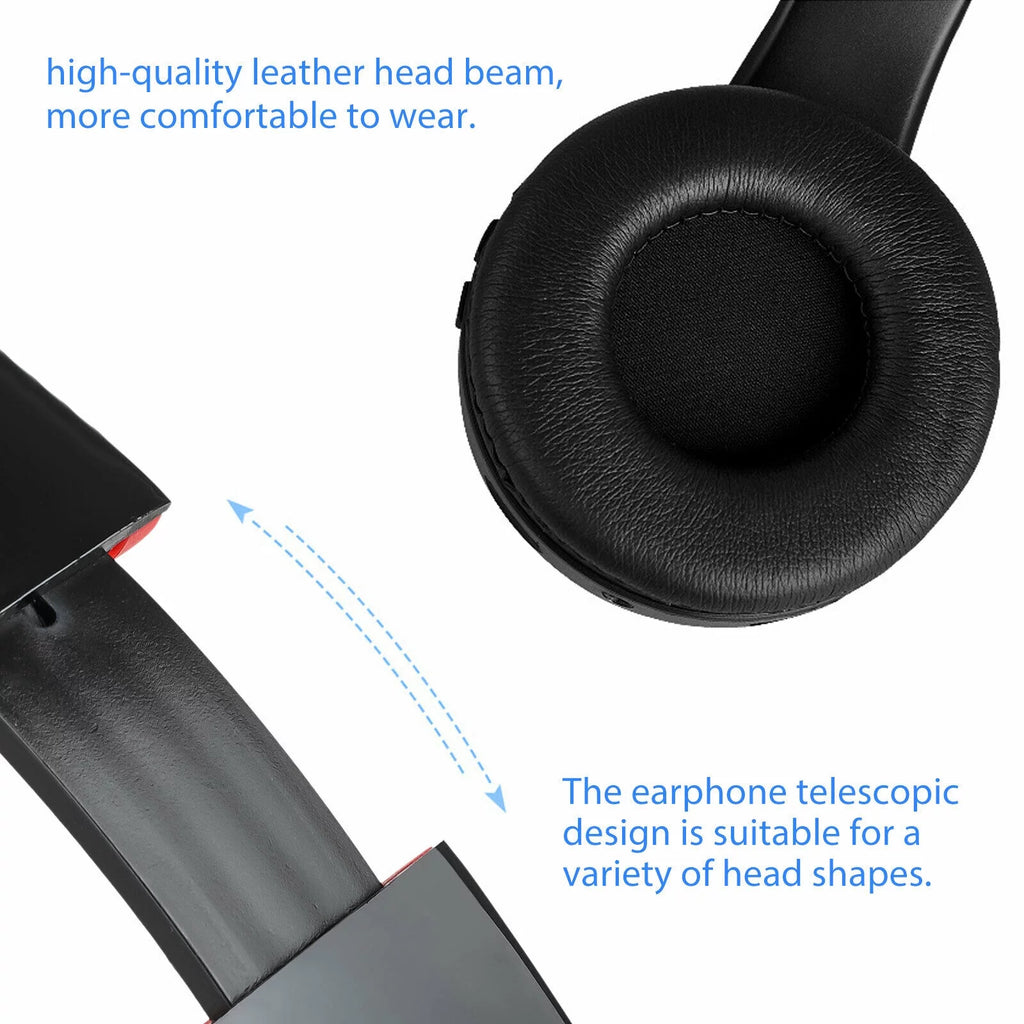 Wireless Over-Ear Headset with Mic, Lightweight Foldable Wired Headphones, Hi-Fi Stereo Earphones K1831