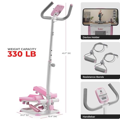 2-in-1 Smart Stepper Machine with Handlebar and Resistance Bands F785