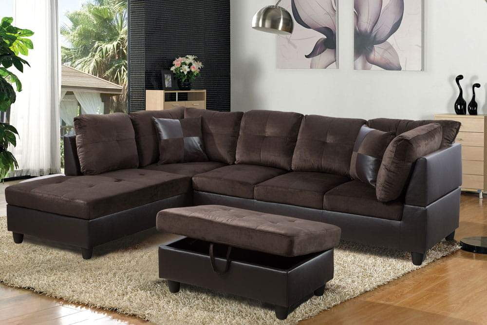 103.5'' Sectional Sofa with Storage Ottoman U88641