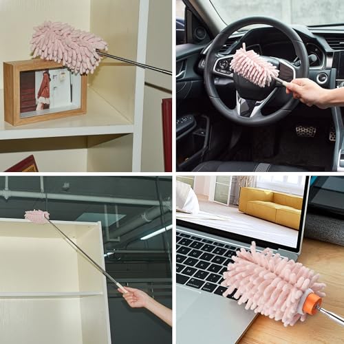 Green Retractable Microfiber Duster Q304