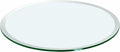 24" Round Transparent Tempered Glass Table Top 3/8" Thick Beveled Polished Edge Y69284