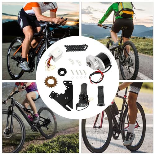 24V DC Brushed Motor Complete Kit, 250W 330RPM E-Bike Conversion Kit w/Controller & Chain K405936