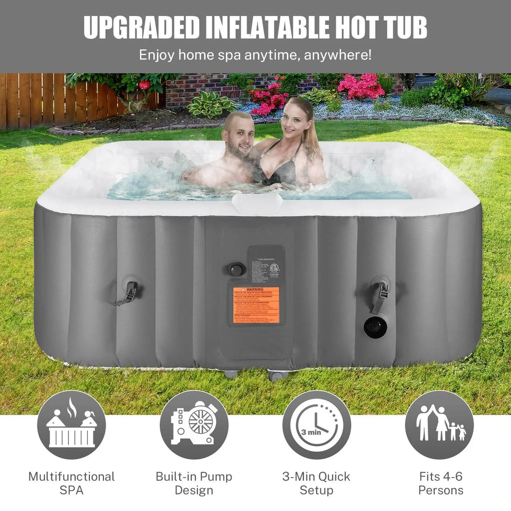 Inflatable Hot Tub with Lockable Cover Z90418