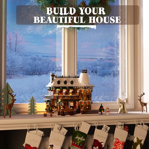 House Building Set with LED Light, 1549PCS Building Blocks Toy R84251