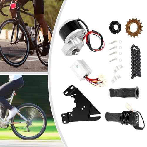 24V DC Brushed Motor Complete Kit, 250W 330RPM E-Bike Conversion Kit w/Controller & Chain K405936
