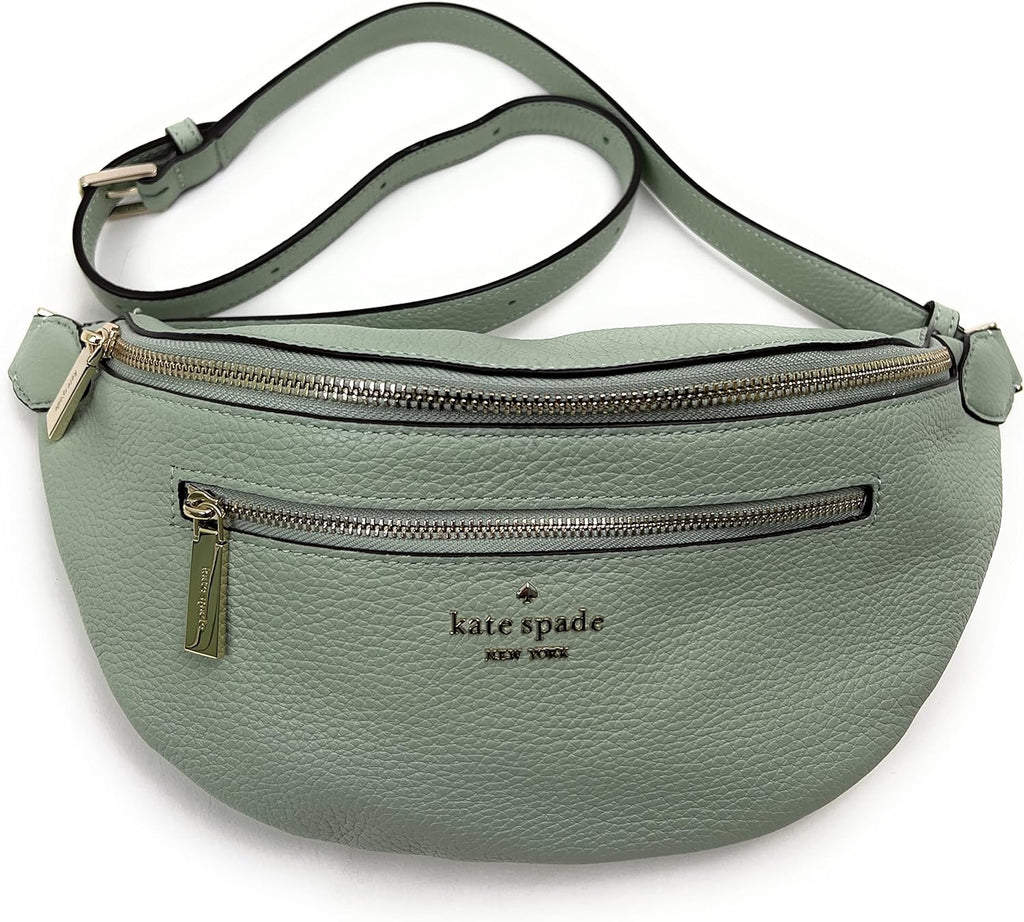 Light Pistachio Leather Belt Bag Fanny Pack V445