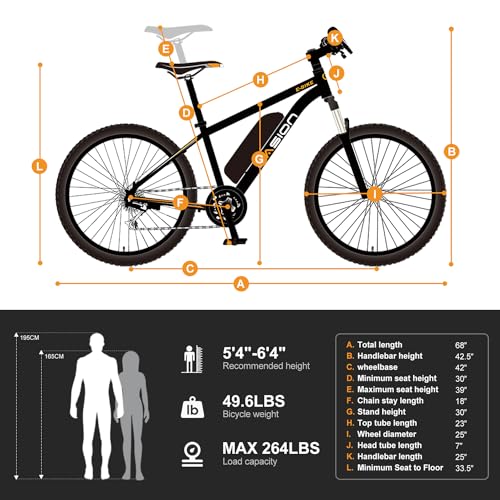 Electric Bike with Peak 500W Motor, 360Wh Removable Battery, 7-Speed, 26" Tires and Front Fork Suspension U77201